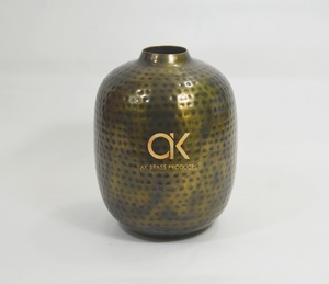 Florero decorativo de Metal para el hogar, diseño de acabado de Color antiguo, alta calidad - Product Image 2