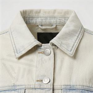 Chaqueta Trucker Vaquera Casual Personalizada para Hombre, Tallas Grandes y Altas, 100% Algodón, Opción de Logotipo Frontal, Chaqueta Transpirable para Invierno - Product Image 4