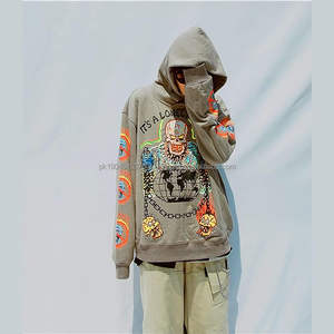 Sweat-shirt à capuche oversize en coton 100% pour hommes, sweat-shirt en éponge française lourd avec logo personnalisé et épaule tombante Taille 6XL Hiver - Product Image 1