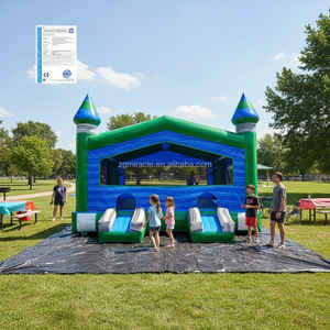 Château Gonflable Commercial Heavy-Duty avec Rampes Doubles et Jeux Internes pour Location - Product Image 1