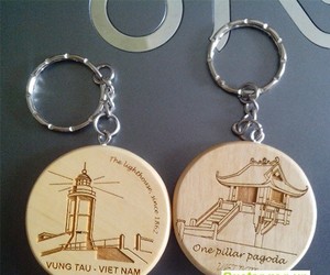 Porte-clés en bois LOGO personnalisé, porte-clés uni, porte-clés LASER - Product Image 5