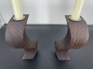 เชิงเทียนไม้ออกแบบโค้งสำหรับตกแต่งบ้านโต๊ะแสดงผลงานปาร์ตี้และตกแต่งมุมสบายทำด้วยมือจากอินเดีย - Product Image 6