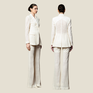 2025 nuevo diseño pantalones formales para mujer pantalones acampanados NADIA de cintura alta tela ecológica ropa de mujer lista para enviar - Product Image 5