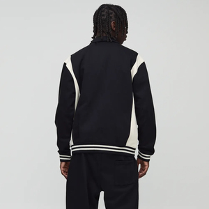 2025 nouveauté 100% veste universitaire en laine de coton panneau de contraste lourd fermeture éclair complète Streetwear Hip Hop veste d'hiver pour homme - Product Image 6