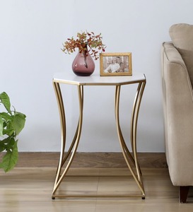 <span class=keywords><strong>Tavolo</strong></span> rotondo in metallo di alta qualità con piano in vetro lato accento di lusso <span class=keywords><strong>tavolo</strong></span> per sala da pranzo e arredamento per la casa per <span class=keywords><strong>soggiorno</strong></span> - Product Image 4