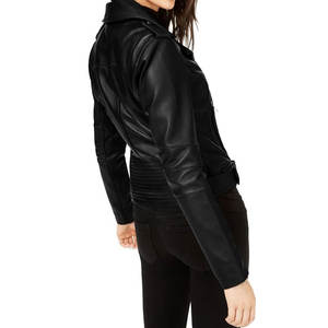 Chaqueta Corta de Cuero Genuino para Mujer, Diseño Minimalista, Cierre Oculto, Impermeable, Reversible, Estilo Casual para Otoño - Product Image 4