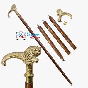 Bastón Náutico de Madera Hecho a Mano, Pulido, con Mango de Latón Estilo Derby, Diseño Antiguo Vintage, Recuerdo - Product Image 2