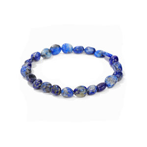 Tumble Shape Lapis Gemstone Beads <b>Bracelet</b> - Fashion <b>Beaded</b> <b>Bracelet</b> - Daily wear <b>Bracelet</b> - Product Image 1