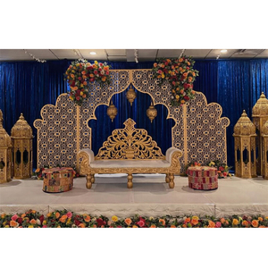 แผงฉากหลังแบบตัดด้วยเลเซอร์สุดหรูสำหรับงานสำคัญ แผงเวทีทรงโค้งปรับแต่งได้สำหรับงานเฉลิมฉลองใหญ่ อุปกรณ์จัดงานแต่งงาน ไอร์แลนด์ - Product Image 1
