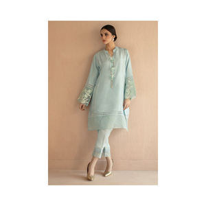 Nueva colección de Vestido camisero indio Shalwar Kameez pakistaní de Organza bordada para mujer, manga larga, seda para bodas y fiestas - Product Image 1