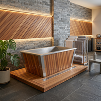 Baignoire de cryothérapie nordique en cèdre rouge massif pour salles de sport, centres de retraite, clubs, spa de bien-être extérieur et jardin