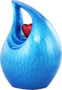 Vente en gros urne de crémation urne adulte décorative coeur bleu rouge pour cendres humaines adultes, urne de crémation, urne de crémation fournisseur - Product Image 3