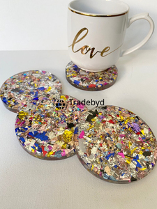Posavasos de Resina Premium, Juego de Posavasos Hechos a Mano de Lujo para Mesa de Comedor o Café, Tradebyd, 4x4 Pulgadas, Cuadrados, Colores Personalizados - Product Image 6