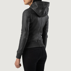 Premium Quality Low Price Female <b>Winter</b> <b>Leather</b> <b>Jackets</b> Zipper up Warm <b>Winter</b> Outwear Fashion Hooded Women <b>Jackets</b> - Product Image 3
