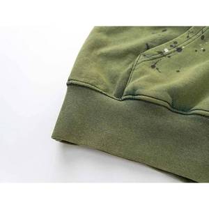 Cómodas sudaderas con capucha térmicas de lavado ácido para hombre Otoño Invierno sudaderas con capucha de lavado ácido Premium 100% sudaderas con capucha de lavado ácido de algodón - Product Image 6
