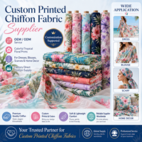 Tissu en Chiffon Floral Tropical Personnalisable, Motif Floral Très Vendu, Polyester Doux, pour Écharpe, Chemise, Foulard – Usine OEM/ODM