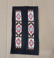 Patch perlé à 4 directions motif patte d'ours, fait main, à coudre, en dentelle, broderie ethnique, artisanat indigène, broderie personnalisée