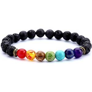 Trusted Manufacturer's Best Price <b>Chakras</b> <b>Bracelet</b> Reiki Healing Balancing Round Beads Eco-Friendly Gemstone Material - Product Image 1