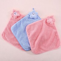 Serviette de bain en polaire corail pour enfants, douce, absorbante, séchage rapide, à suspendre, personnalisée pour la maison