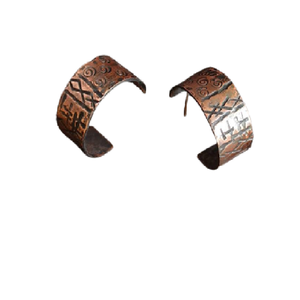 Pendientes de cobre puro de diseño geométrico indio y chino a precio económico, modernos y cómodos para usar todo el día. - Product Image 5