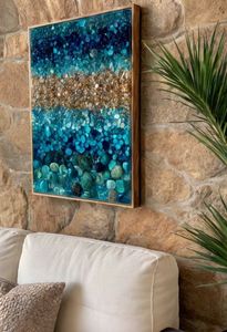 Calcomanía de Pared Moderna de Resina Epoxi de Lujo, Hecha a Mano, con LED, Impermeable, con Diseños Personalizados para Interiores de Habitaciones - Product Image 2