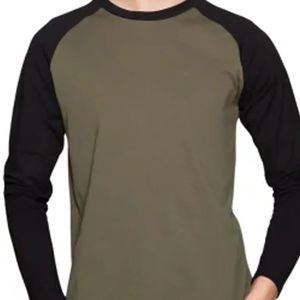 Camiseta de Manga Larga Estilo Raglán con Patrón Estándar para Hombre, 100% Algodón, Retro, Estilo Béisbol, con Logotipo Personalizado, Ropa Urbana - Product Image 6