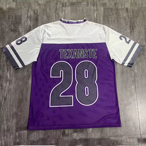 Fashion Custom Print Youth Retro <b>American</b> Football Jerseys Cropped Oversized Boxy Fit Jersey Blank Mesh Football Shirt - Product Image 2