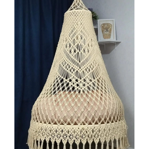 Elegante Silla Colgante Redonda de Macramé, Hamaca de Algodón para Jardín, Hermosa Silla Columpio de Macramé - Product Image 2