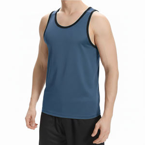 เสื้อกล้ามผู้ชายแบบถักอเนกประสงค์ คอกลม ทรงหลวม ระบายอากาศ แห้งเร็ว ผ้าคอตตอนผสมสแปนเด็กซ์ สไตล์ไฮสตรีท 160 กรัม ไซส์ใหญ่ - Product Image 1