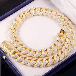 สร้อยคอทองคำ 14k สีเหลืองและสีโรสโกลด์ พร้อมเงินแท้ 925 แบบ Cuban ประดับเพชร สไตล์ฮิปฮอปสุดเทรนดี้ ของขวัญสำหรับผู้ชาย ได้รับการรับรองจาก IGI - Product Image 2