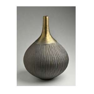 Jarrón clásico de exportación con ondas fluidas en acabado de latón antiguo, jarrón chapado, maceta de alta calidad para decoración del hogar en diseño moderno - Product Image 3
