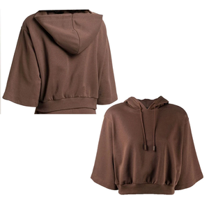 New High Quality Letter Print Loose Custom Cropped Hoodie Woman Comfy Cotton <b>Women</b>`<b>s</b> Crop <b>Top</b> Hoodie - Product Image 2