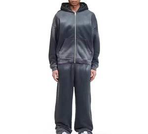 Survêtement pour homme à manches longues, prix bas, matière délavée à l'acide, design à taille élastique, fabricant OEM, survêtement pour homme délavé à l'acide - Product Image 1