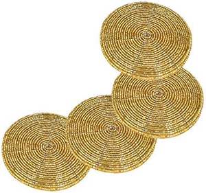 <b>Gold</b> Plated Metal <b>coaster</b> Table Top Decorative Round <b>Coaster</b> Custom Logo Premium Quality Tableware Decoration - Product Image 3