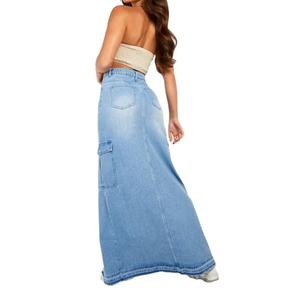 กระโปรงยีนส์ทรงแม็กซี่สไตล์กรันจ์ ผ้าหนา ทนทาน แฟชั่นกลางแจ้ง ขายดี - Product Image 3