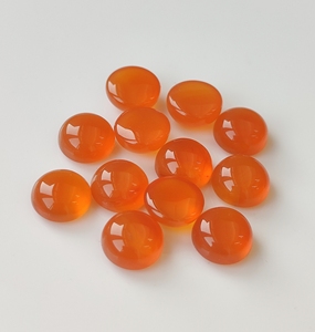 คาร์เนเลียนสีส้มธรรมชาติคาร์เนเลี่ยนทรงกลมคาร์เนเลียนส้ม8มม. ทรงหลวม - Product Image 3