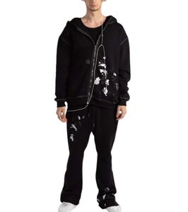 Ensemble de pantalons à capuche délavés à l'acide OEM Offre Spéciale Nouveau design Survêtement surdimensionné délavé à la pierre Grande taille XXL pour l'hiver - Product Image 2