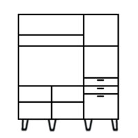 Juego de Muebles de Cocina de Aglomerado/Tablero de Partículas Personalizado, Diseño Moderno, Organizadores 2149, Malasia, OEM Furnizone, L800 x P400 x A1100 mm
