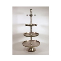 Etagere support à gâteau XL en fonte d'aluminium 150 cm, présentoir décoratif de mariage à cinq niveaux en verre à vin pour la décoration de la maison
