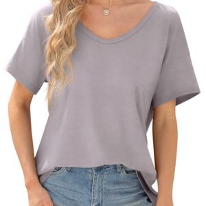 Hermosa Camiseta Informal de Verano para Mujer, Personalizada con Estampado, 100% Algodón, Cuello en V, Manga Corta, Cómoda, de Secado Rápido y Transpirable - Product Image 5
