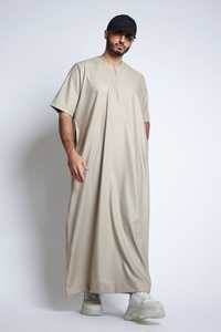 Nuevo Diseño 2024, Thobe y Abaya Musulmana de Algodón para Hombre, Transpirable, Ligera, Antiarrugas, Caftán Largo - Product Image 6