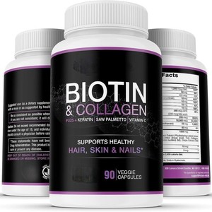 OM/ODM ไบโอตินคอลลาเจนแคปซูลสำหรับผมและเล็บ-215000ไมโครกรัมวิตามิน B2, B3, B6และ B7 + B1และกรดไฮยาลูโรนิค - Product Image 1