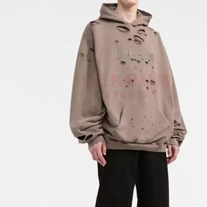 Nueva Llegada: Sudaderas con Capucha para Hombre, Estilo Urbano, Sólidas, con Efecto Desgastado, Tejido Transpirable de Secado Rápido, para Invierno - Product Image 2