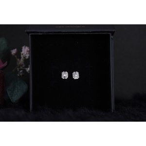 NOVAMART Fine SILVERINGS 925 STERLING GLITZY <b>EARRINGS</b> 18K Gold Plated Rose <b>Stud</b> with Diamond Bezel Setting Trendy Style Wholesal - Product Image 2