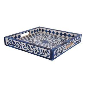 100% Premium Quality Eco-Friendly Handmade Rectangle Buffalo Horn Bone Inlay <b>Antique</b> Imitation Tray for Wedding & Home Decor - Product Image 2