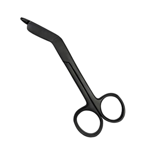 Tijeras para Vendajes de Acero Inoxidable Negras de 30g, Herramienta de Corte Médico con Punta Roma para una Extracción Segura de Vendajes, HERMANN MEDITECH - Product Image 1