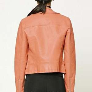 Vestes personnalisées de mode en cuir véritable avec fermeture éclair pour femmes de la meilleure qualité avec le prix de gros des meilleures vestes en cuir pour femmes - Product Image 4