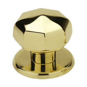 Pomolo Ottagonale in Ottone Lucido Verniciato 70 mm - Product Image 1