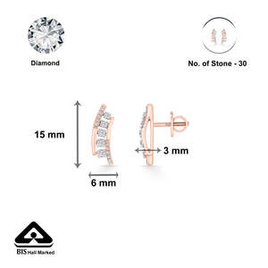 Boucles d'oreilles clous en or plaqué or rose 14k 18k avec fermoir éclair pour femme - Product Image 6