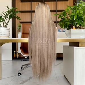 Haute qualité cheveux longs un donneur perruques prix de gros vietnamien cheveux humains os droit HD dentelle - Product Image 4